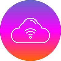 Cloud Line Gradient Circle Icon vector