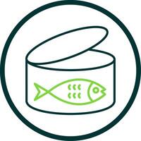 Tuna Line Circle Icon Design vector