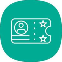 Ticket Line Curve Icon Design vector