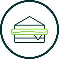 Sandwich Line Circle Icon Design vector