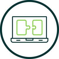 Puzzle Line Circle Icon Design vector