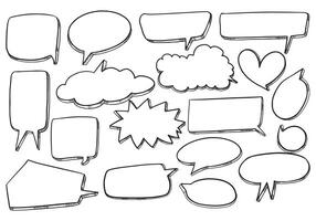 Hand draw chat sketch set design vector