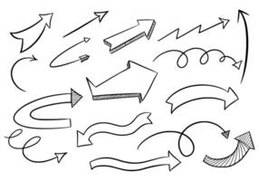 Modern different doodle arrows set design vector