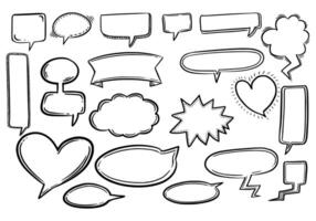 Hand draw chat sketch set design vector