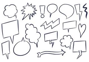 Creative hand draw chat sketch set design vector