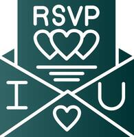 Rsvp Glyph Gradient Icon vector