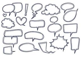 Hand draw chat sketch set design vector