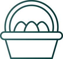 Eggs Basket Line Gradient Icon vector