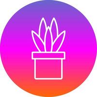 Snake Plant Line Gradient Circle Icon vector