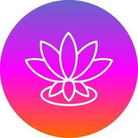 Lotus Line Gradient Circle Icon vector