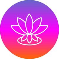 Lotus Line Gradient Circle Icon vector