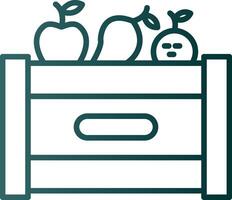 Fruta caja línea degradado icono vector