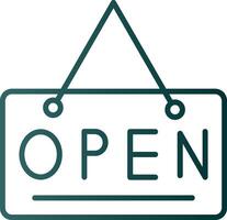 Open Sign Line Gradient Icon vector