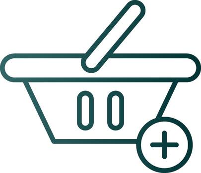 Add To Basket Line Gradient Icon vector