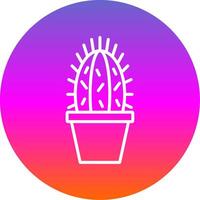 Cactus Line Gradient Circle Icon vector