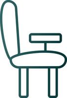 Desk Chair Line Gradient Icon vector