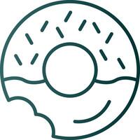 icono de gradiente de línea de donut vector