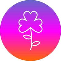 Clover Line Gradient Circle Icon vector