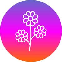 Flower Line Gradient Circle Icon vector