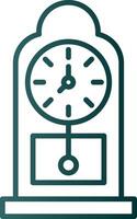 Grandfather Clock Line Gradient Icon vector