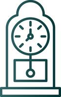 Grandfather Clock Line Gradient Icon vector