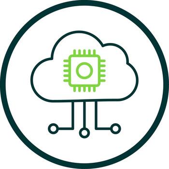 Cloud Computing Line Circle Icon Design vector