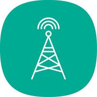 Radio Tower Line Curve Icon Design vector