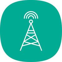 Radio Tower Line Curve Icon Design vector