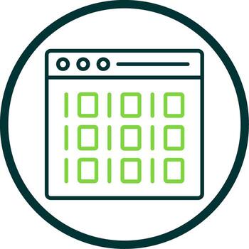 Binary Line Circle Icon Design vector