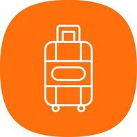 Suitcase Line Curve Icon Design vector