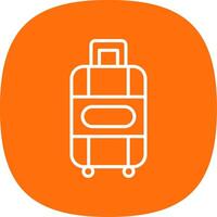 Suitcase Line Curve Icon Design vector