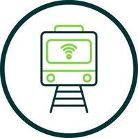 Train Line Circle Icon Design vector
