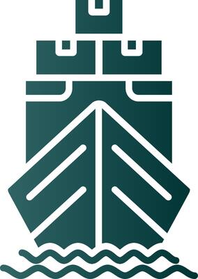 Yacht Glyph Gradient Icon
