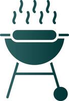 BBQ Grill Glyph Gradient Icon vector