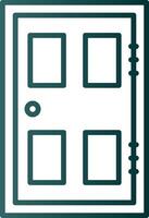 Door Line Gradient Icon vector