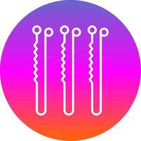 Bobby Pin Line Gradient Circle Icon vector