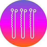 Bobby Pin Line Gradient Circle Icon vector