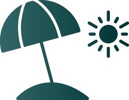 Beach Umbrella Glyph Gradient Icon vector