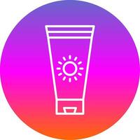 Sunblock Cream Line Gradient Circle Icon vector