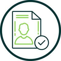 File Approved Line Circle Icon Design vector