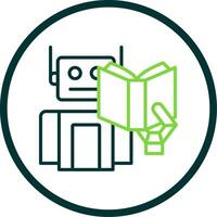 Robot Line Circle Icon Design vector