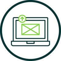 Sending Email Line Circle Icon Design vector