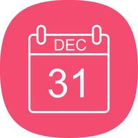 December Line Curve Icon Design vector