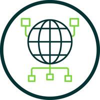 Global Organization Line Circle Icon Design vector