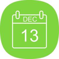 December Line Curve Icon Design vector