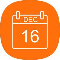 December Line Curve Icon Design vector