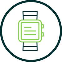 reloj línea circulo icono diseño vector