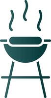 icono de gradiente de glifo de barbacoa vector