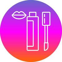 Lip Gloss Line Gradient Circle Icon vector