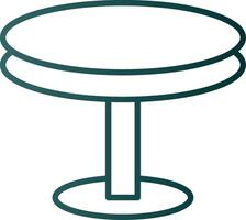 Round Table Line Gradient Icon vector